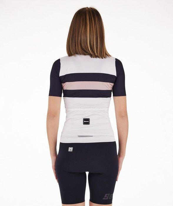 Maillot Manches Courtes Femme Santini Eco Sleek Bengal Noir/Blanc 3/4