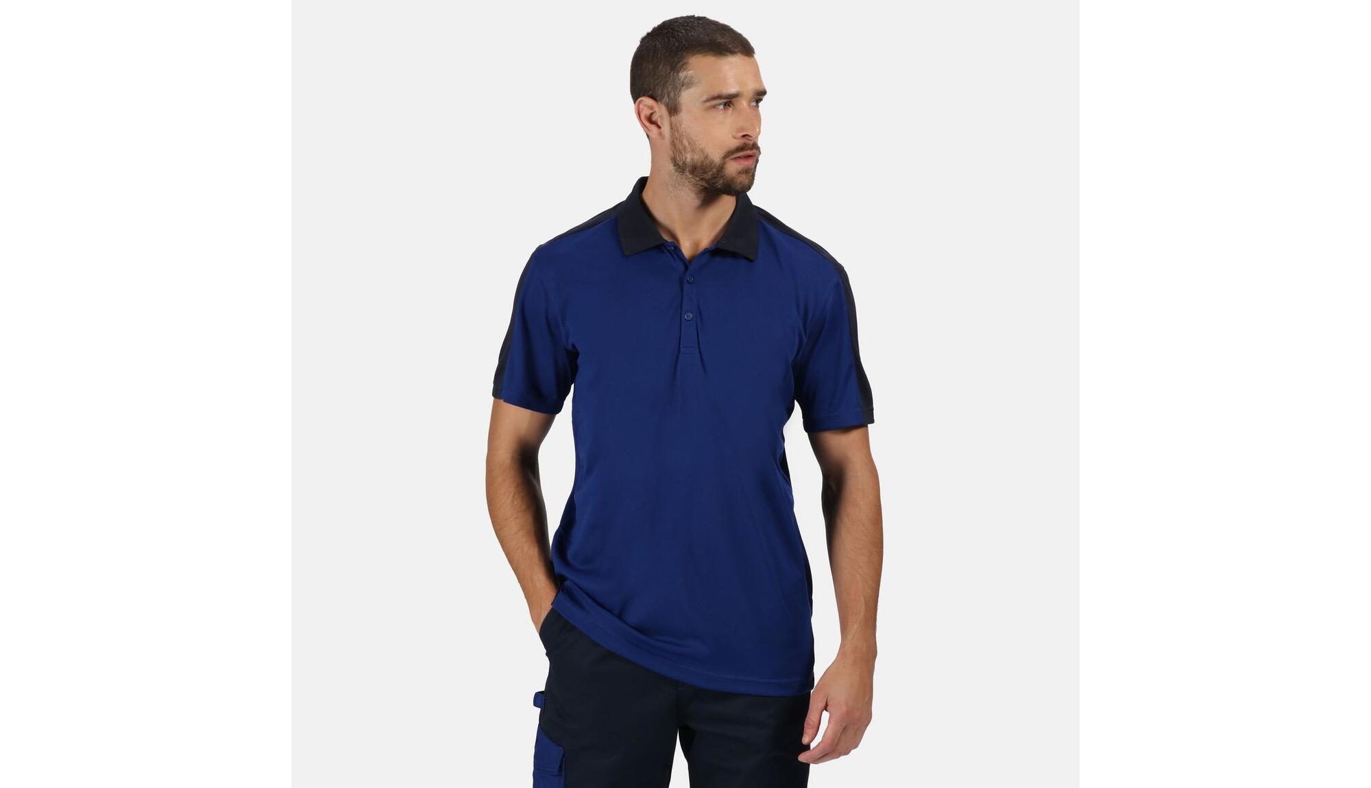 Polo Coolweave Contraste Homem (Preto / Cinzento Foca) 5/5