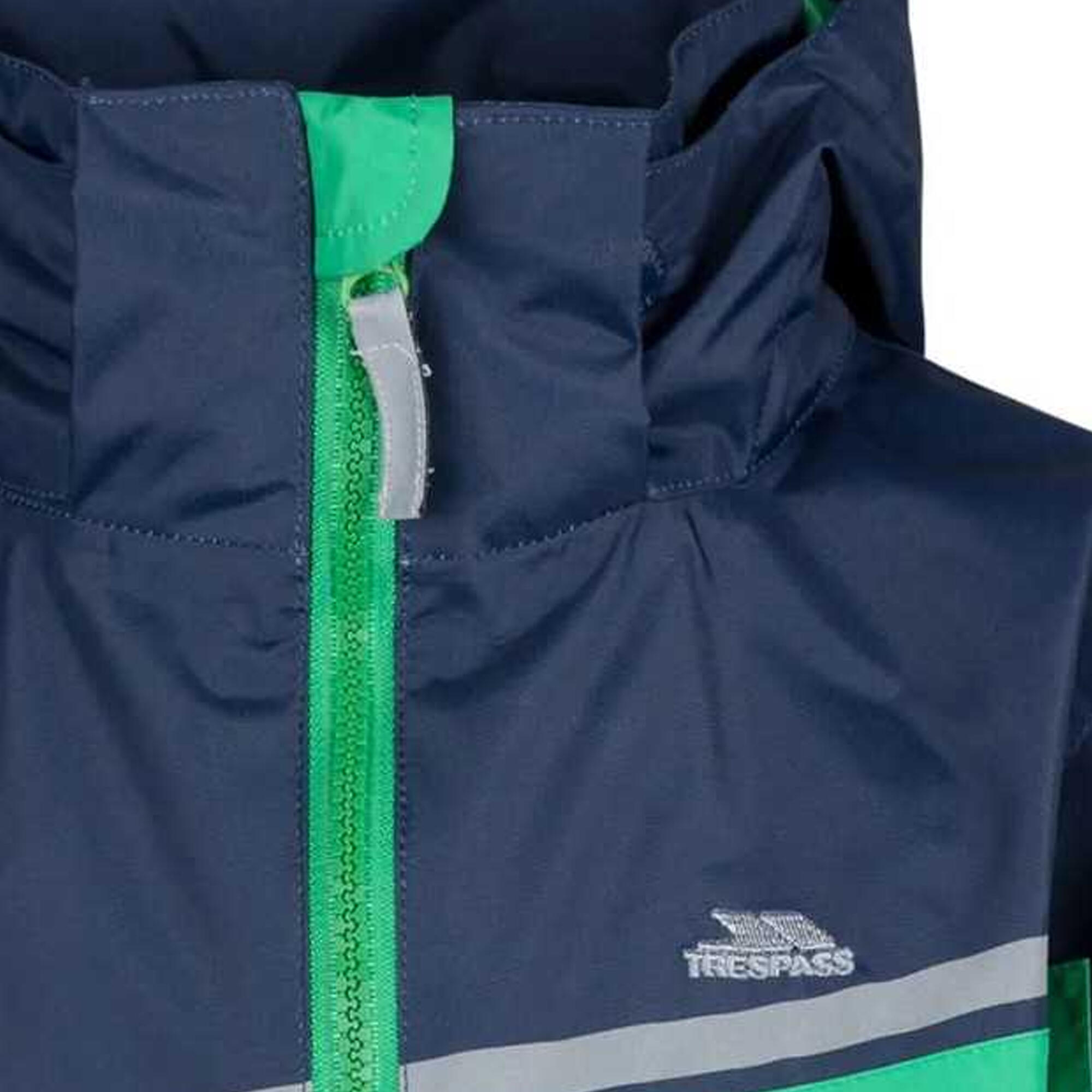 Giacca Impermeabile Ragazzi Trespass Submerged Trifoglio Blu Navy 3/5