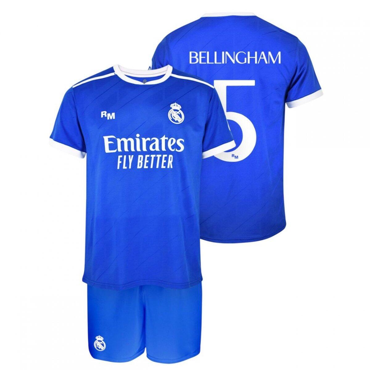 Real Madryt Bellingham komplet koszulka spodenki junior box niebieski 1/5