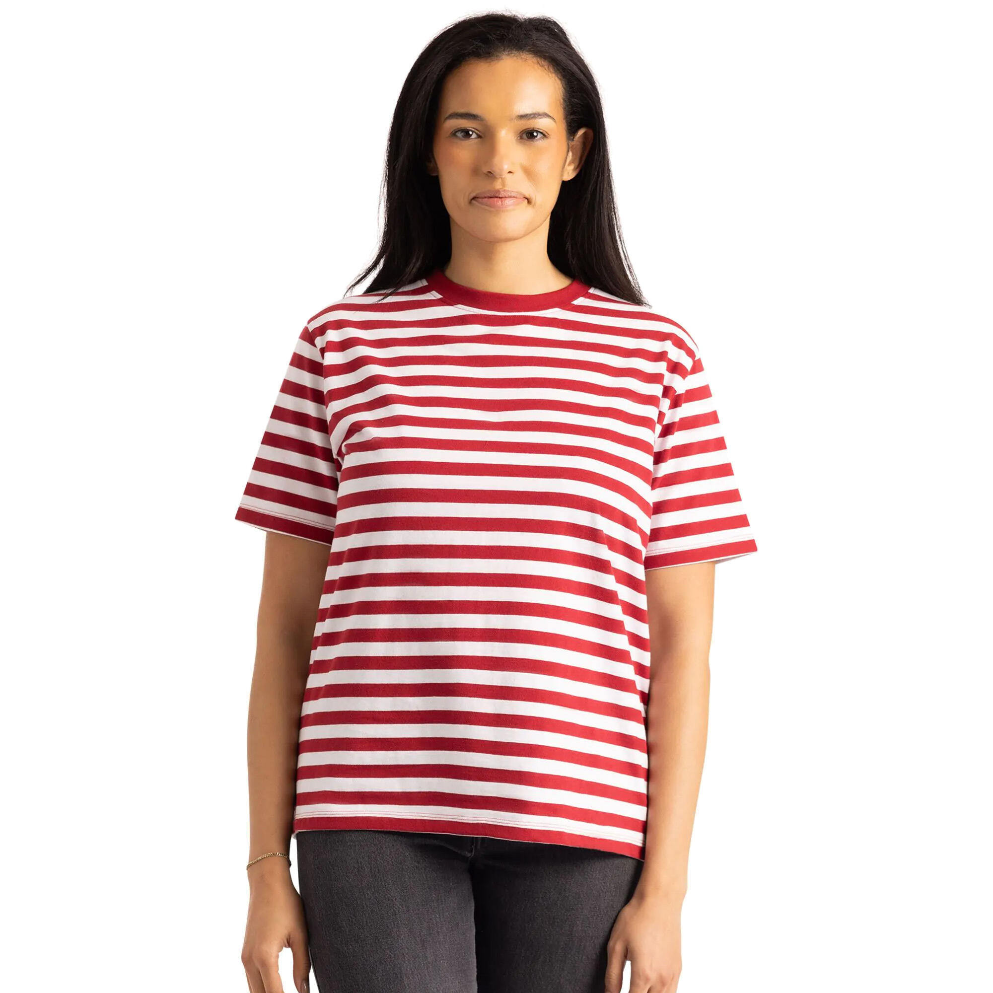 Tshirt Décontracté Motif/style Rayé JEMIMA Femme (Rouge Bordeaux) 4/5