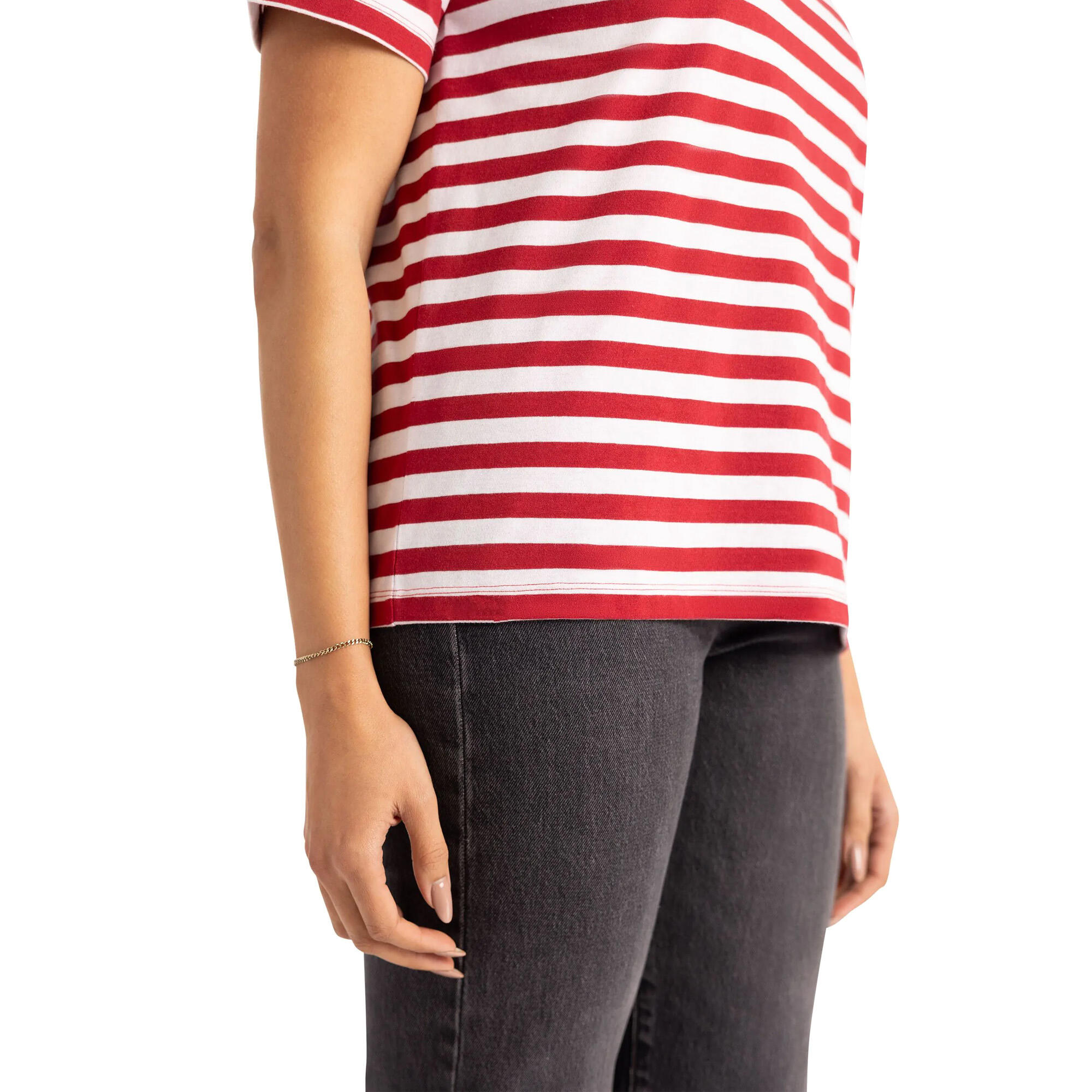 Tshirt Décontracté Motif/style Rayé JEMIMA Femme (Rouge Bordeaux) 3/5