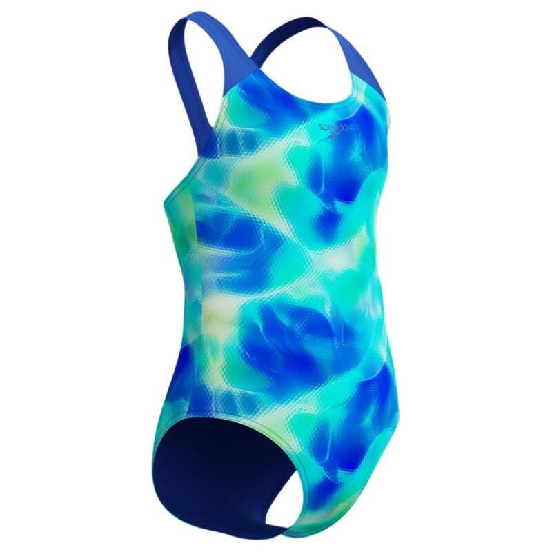 Costum inot fete Speedo Splashback Albastru/Verde– Endurance+