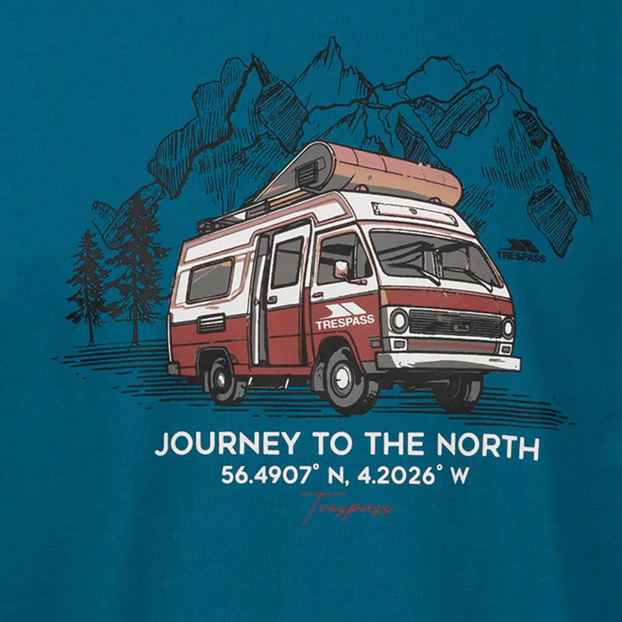 Tshirt Motif/style Montagne TOKSO Homme (Bleu Sarcelle Imprimé) 3/5