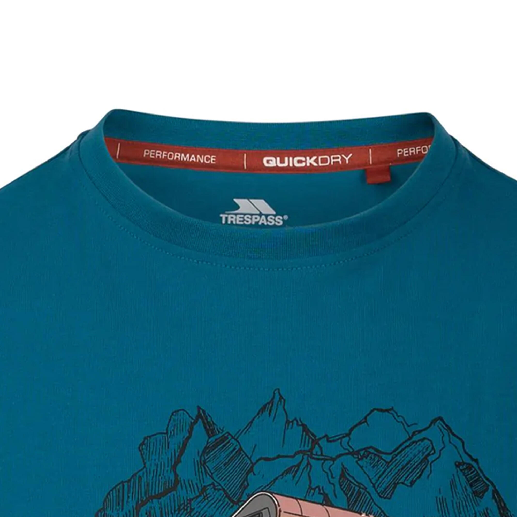 Tshirt Motif/style Montagne TOKSO Homme (Bleu Sarcelle Imprimé) 4/5