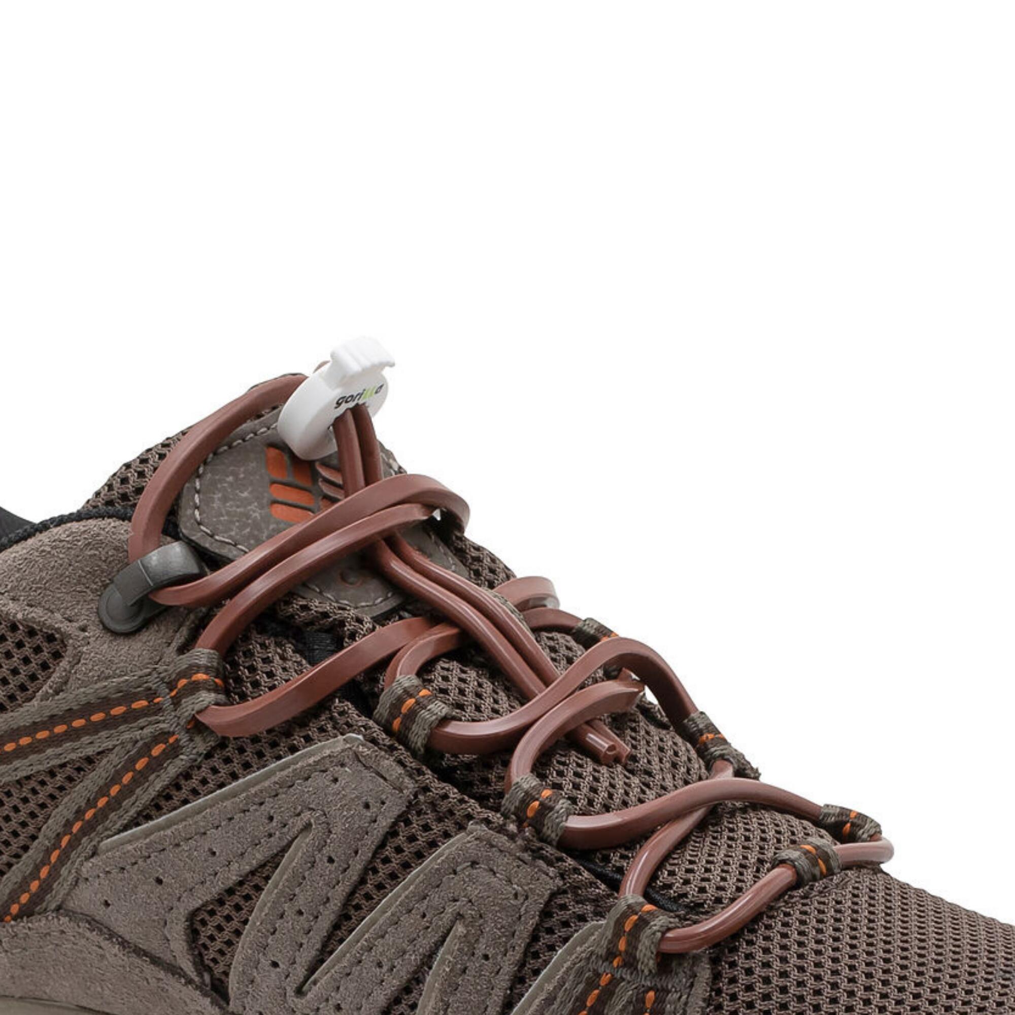 Lacets Ronds Élastiques Pour Chaussure De Randonnée Silicone - marron 2/6