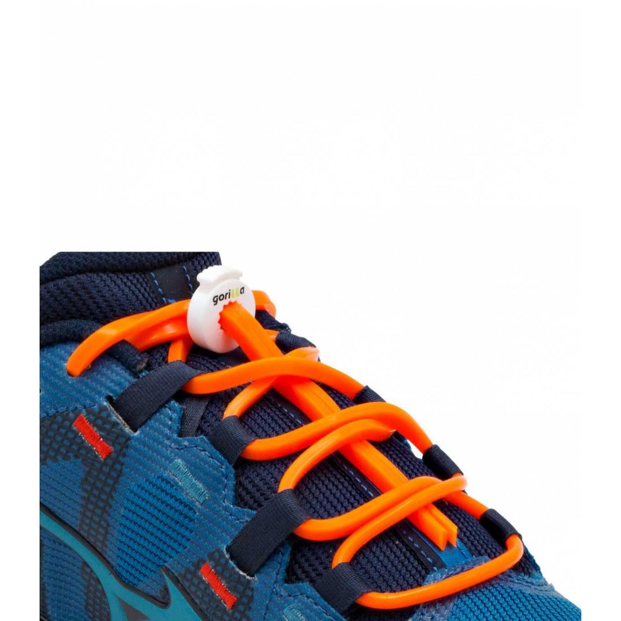 Lacets Ronds Élastiques Pour Chaussure De Randonnée Silicone - orange fluo 2/6
