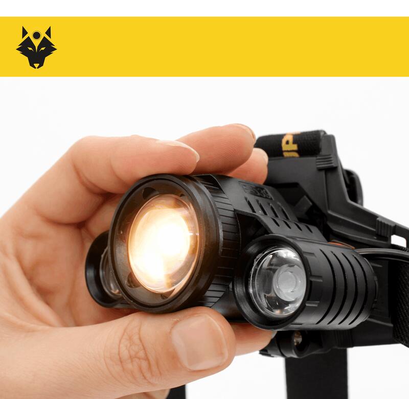 Lampe frontale rechargeable 1000 Lm, Batteries françaises reconditionnées 3/8