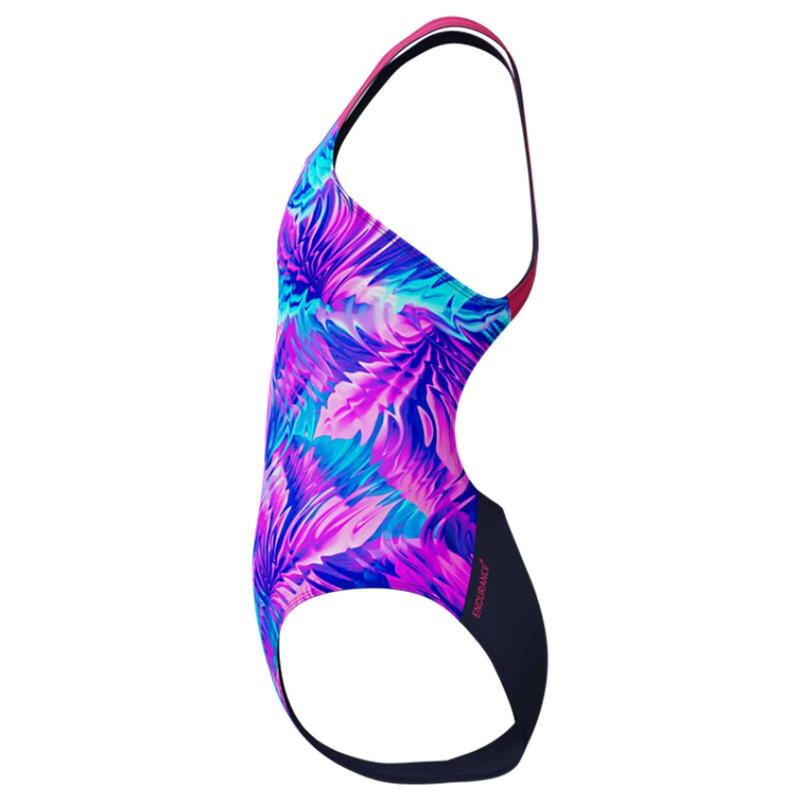 Costum inot fete Speedo Printed Powerback roz/albastru – rezistent la clor