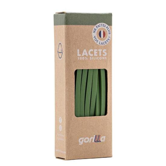 Lacets Elastiques Fins pour Baskets Sneakers Silicone Sans nœud - kaki