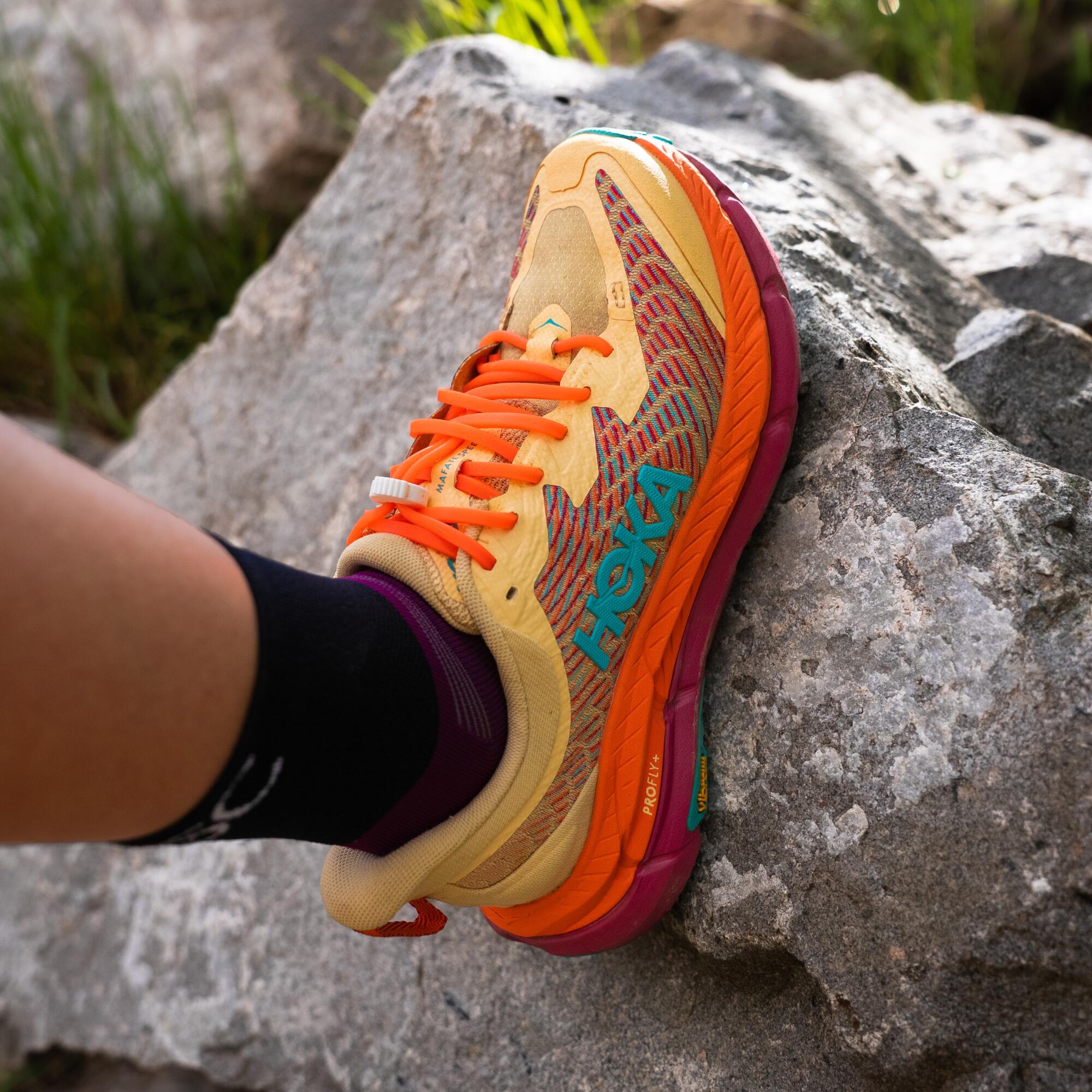 Lacets Élastiques Trail Confort Optimal en Silicone  - orange fluo 2/4