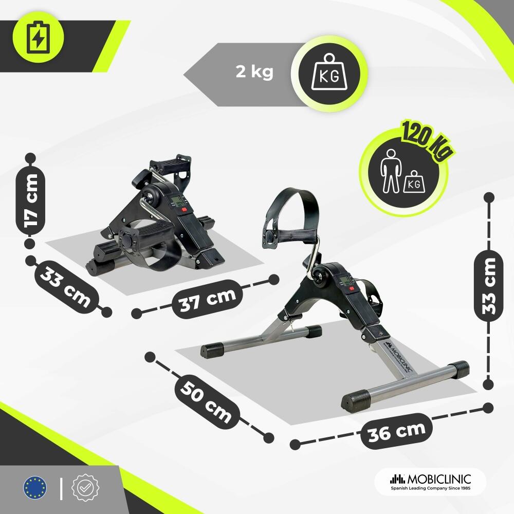 Mini bicicleta estática Pedaleira dobrável Resistência ajustável Antiderrapante 2/7