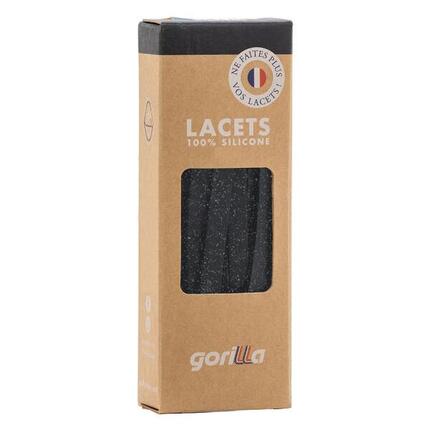 Lacets élastiques larges pour baskets sneakers silicone - noir