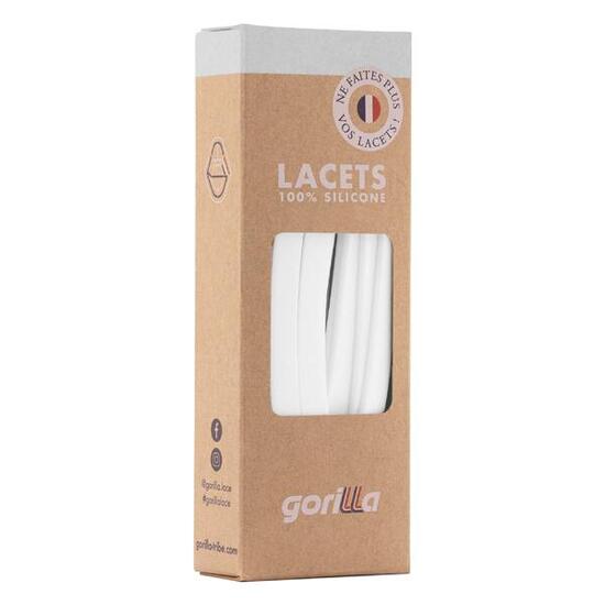 Lacets élastiques larges pour baskets sneakers silicone - blanc