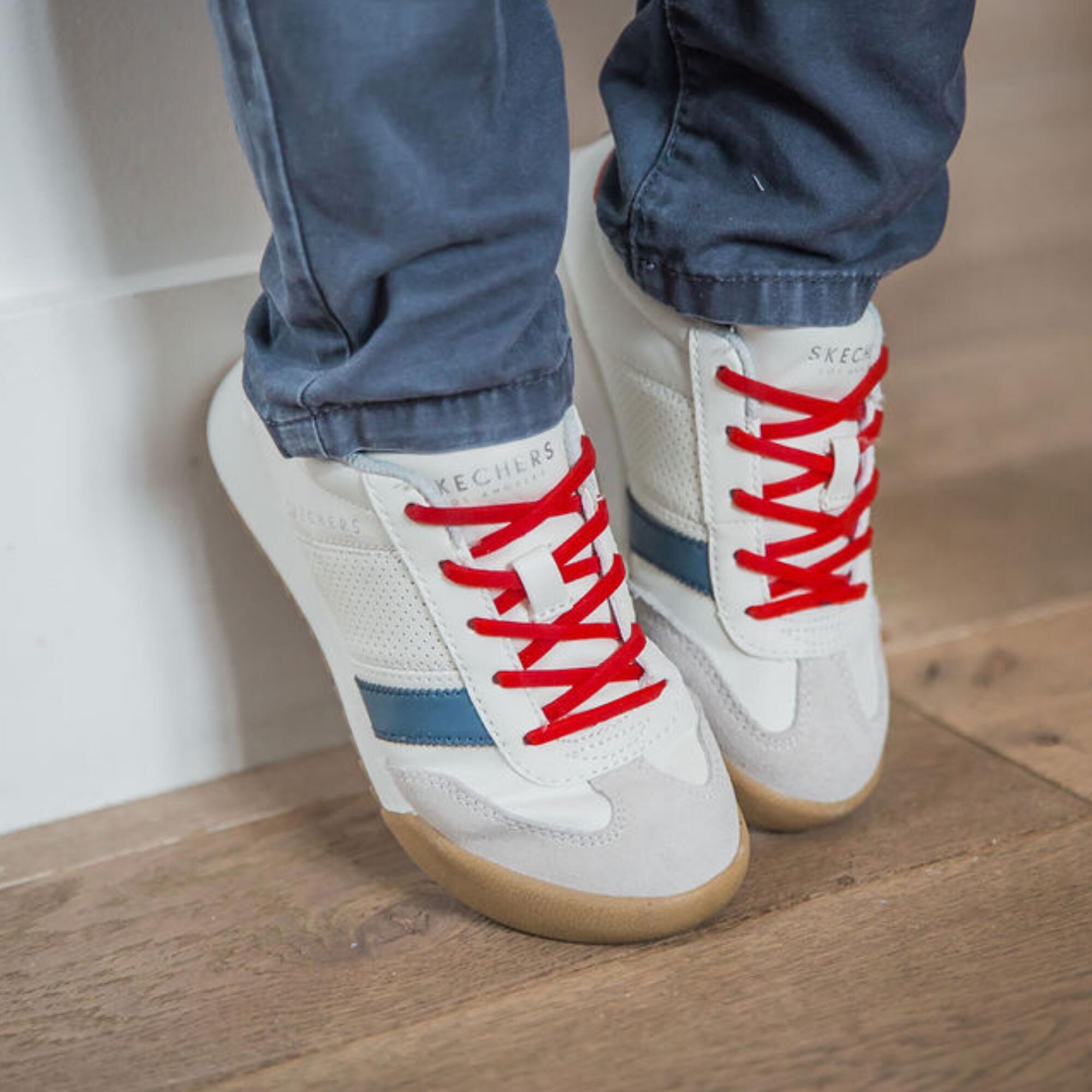 Elastische Schnürsenkel für Kinder, ohne Binden, Turnschuhe Sneakers - rot 3/6