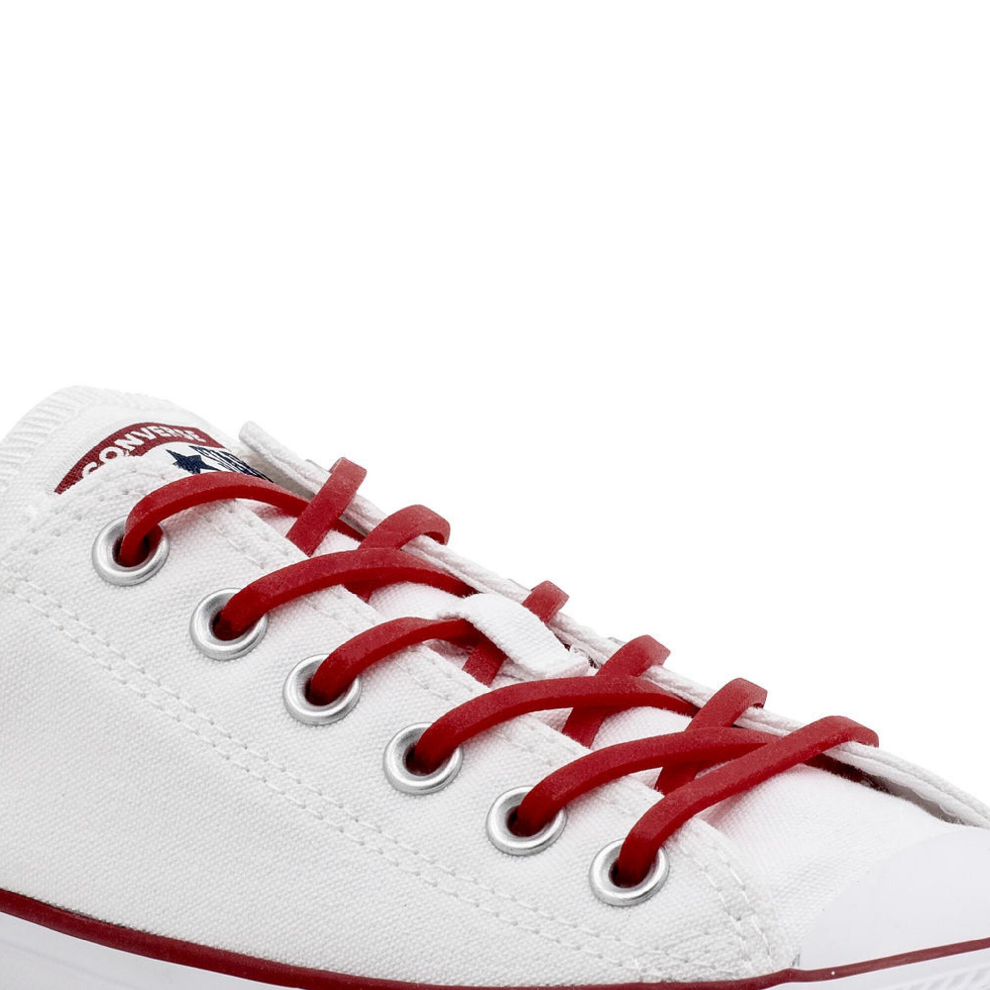 Elastische Schnürsenkel für Kinder, ohne Binden, Turnschuhe Sneakers - rot 2/6