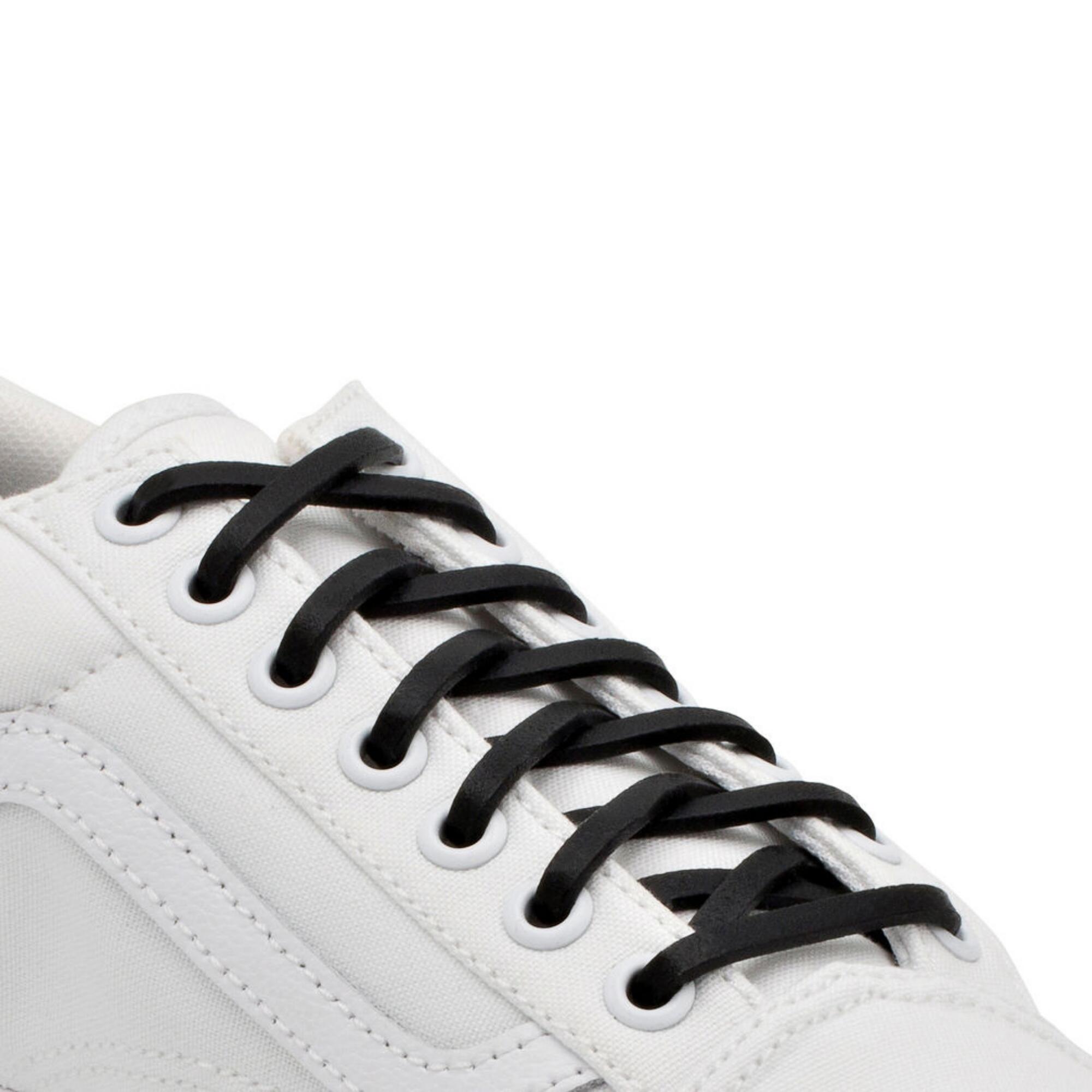 Lacets élastiques fins pour baskets sneakers silicone - noir 2/7