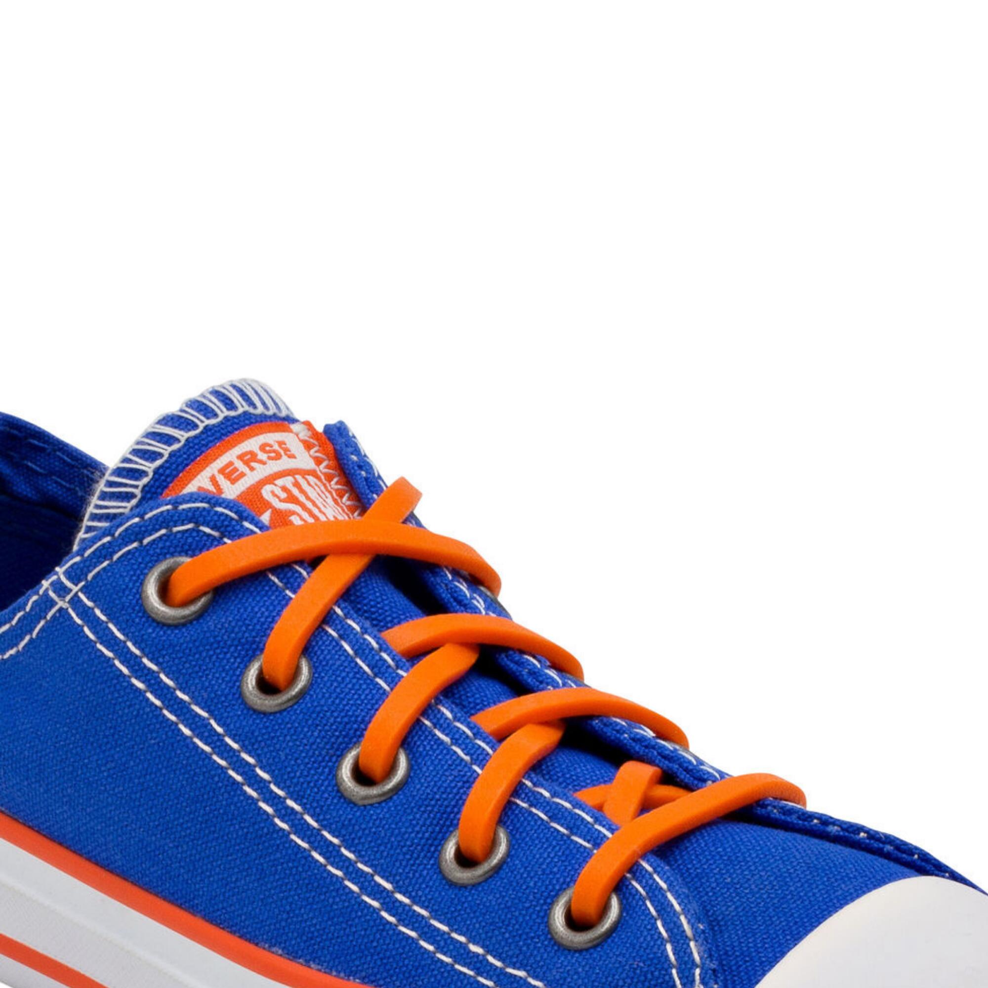Lacets élastiques enfant pas besoin d’attacher baskets silicone - orange 2/7