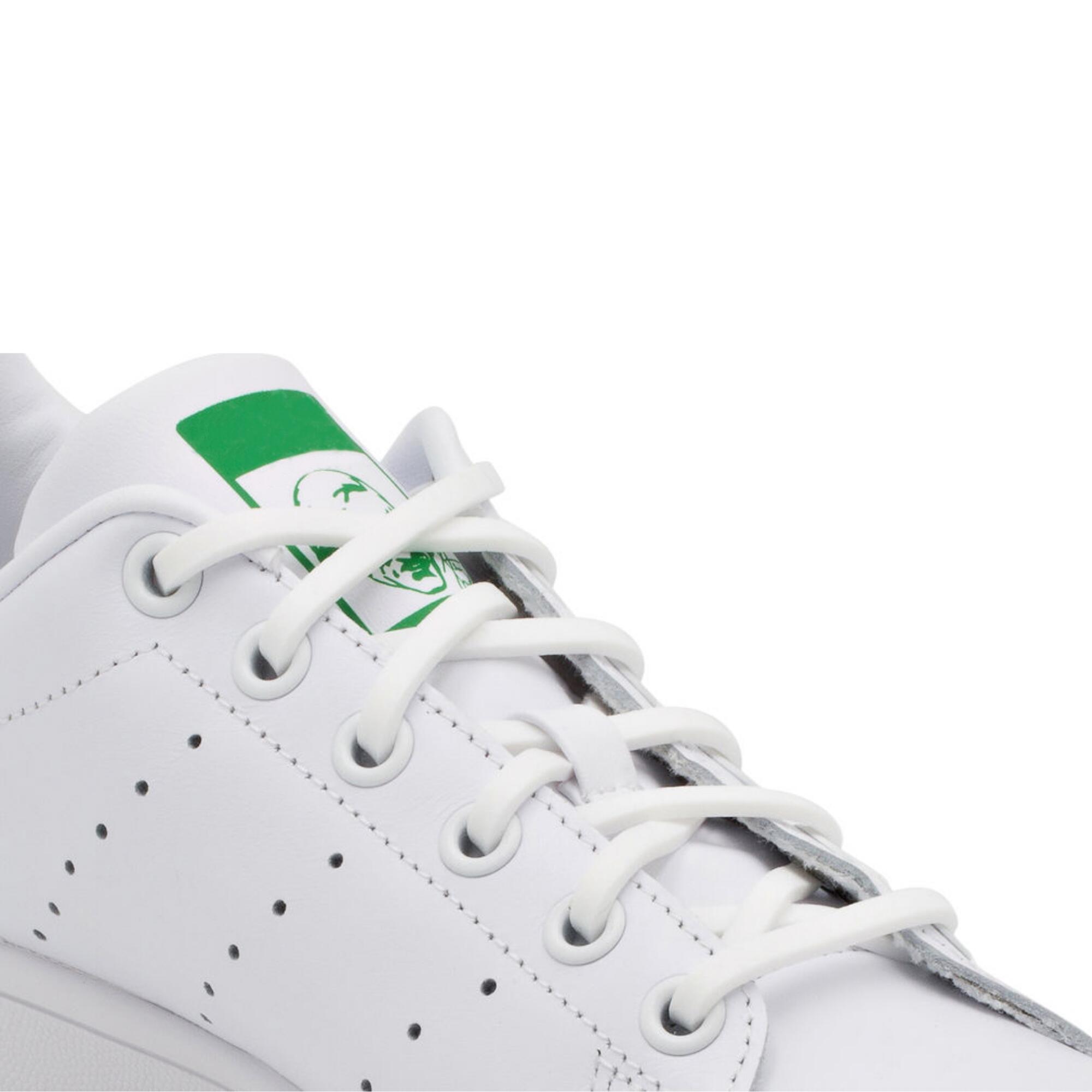 Lacets élastiques fins pour baskets sneakers silicone - blanc 2/7