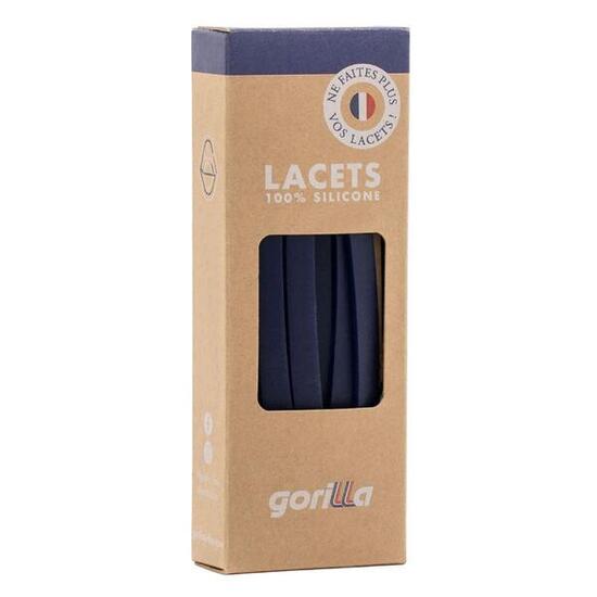 Lacets élastiques larges pour baskets sneakers silicone - bleu fonce