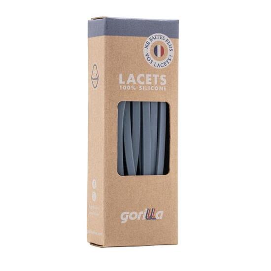 Dünne elastische Schnürsenkel für Sneakers aus Silikon ohne Knoten - grau