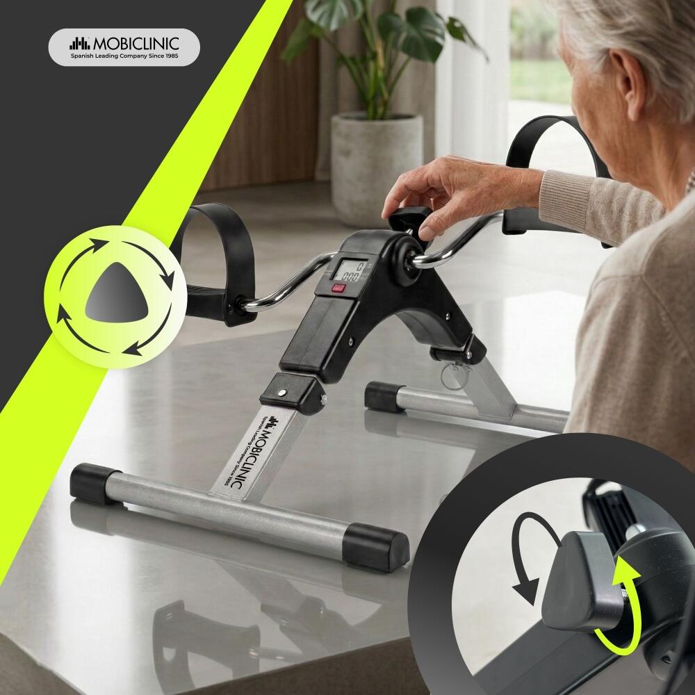 Mini bicicleta estática Pedaleira dobrável Resistência ajustável Antiderrapante 4/7