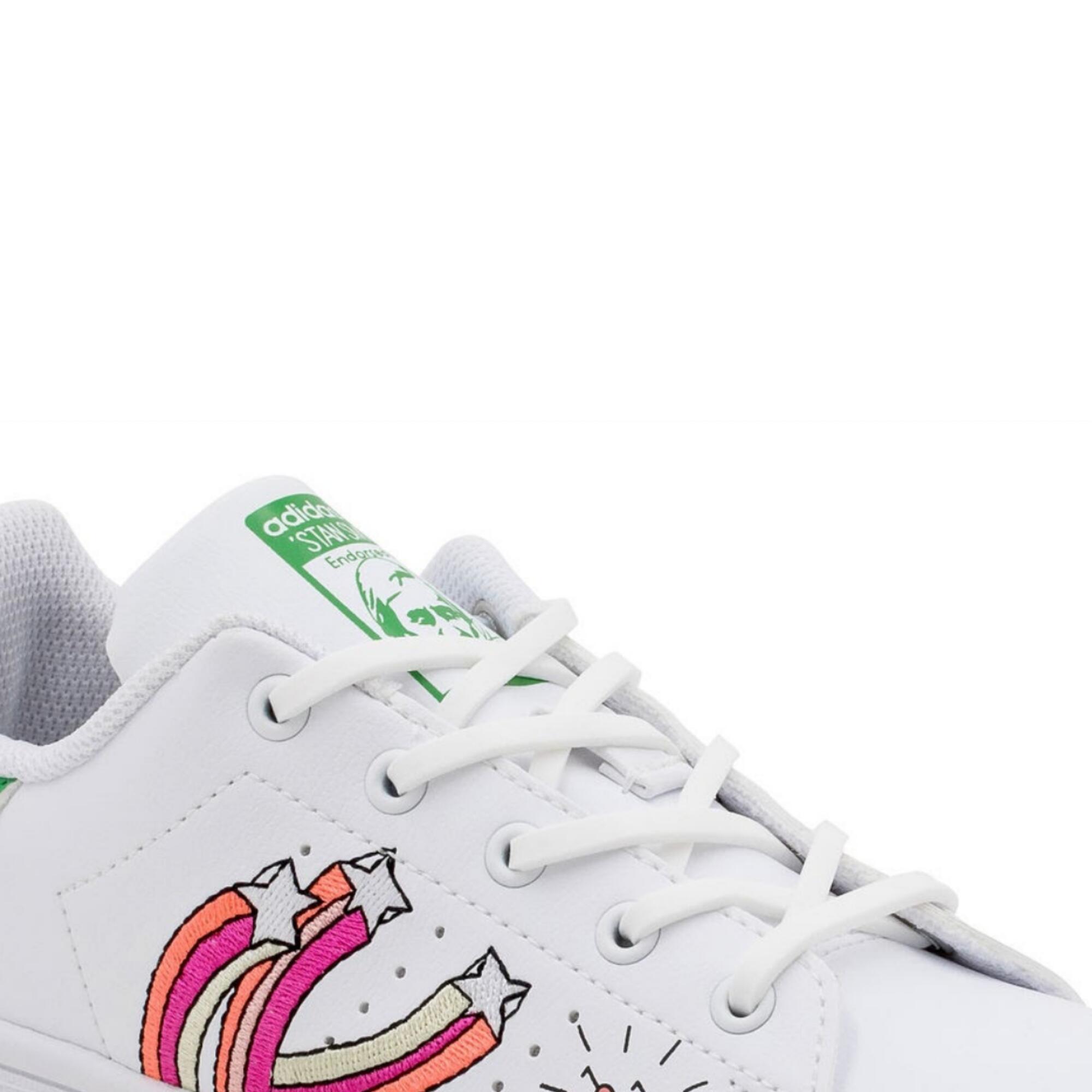 Elastische Schnürsenkel für Kinder, ohne Binden, Turnschuhe Sneakers - weiß 2/6