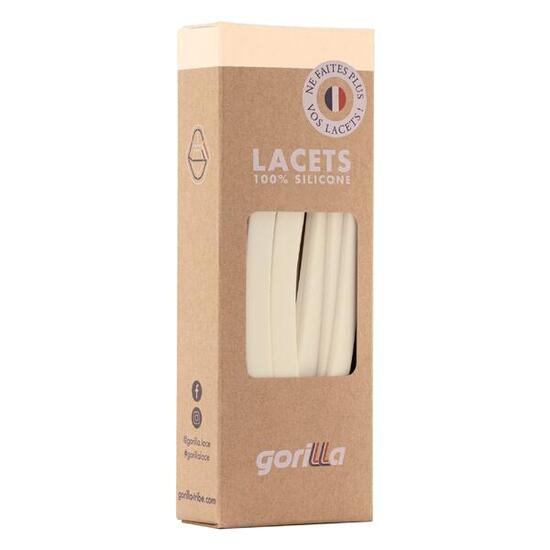 Lacets élastiques larges pour baskets sneakers silicone - blanc cassé