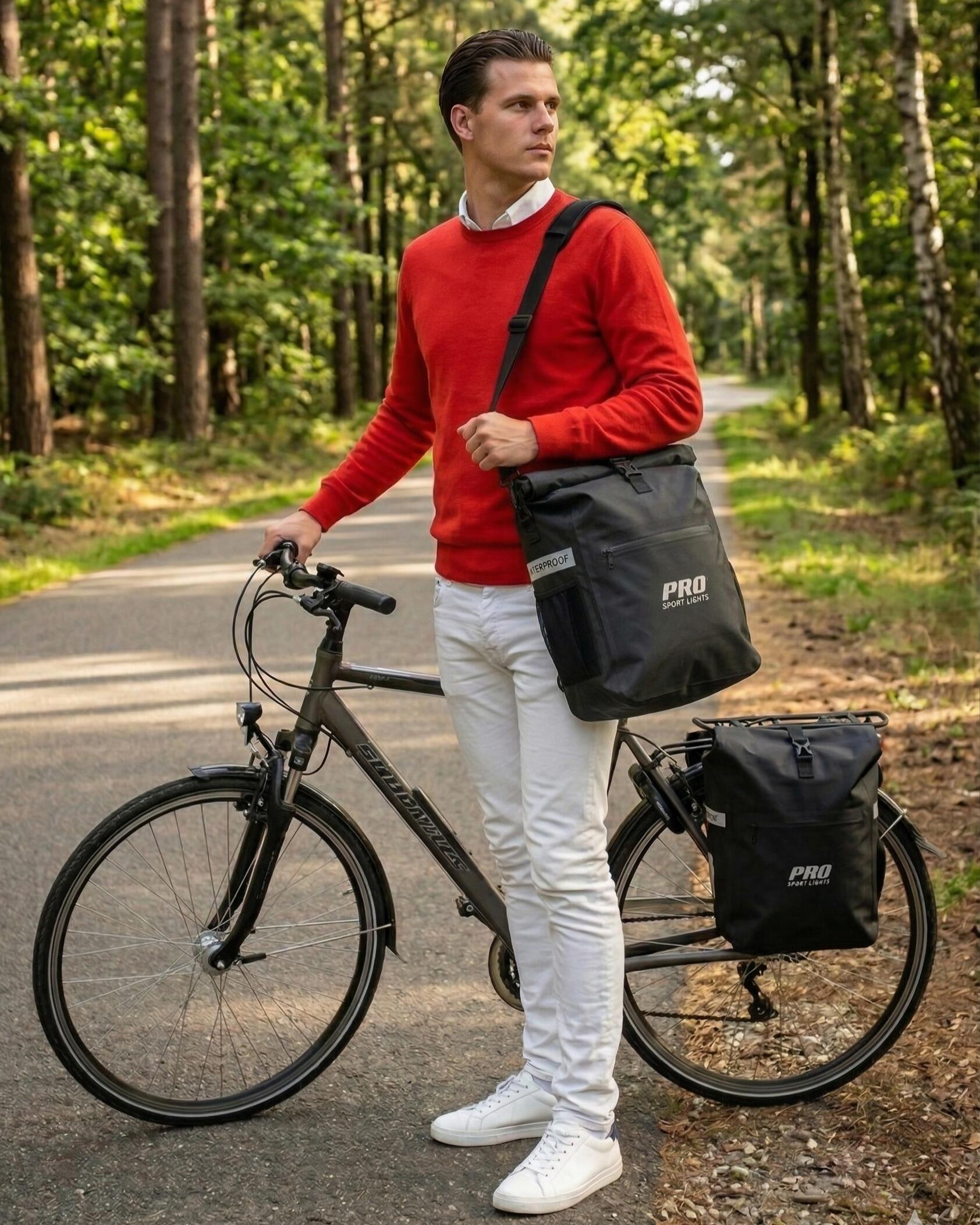 Sacoche de vélo simple 26 litres imperméable noir 4/7