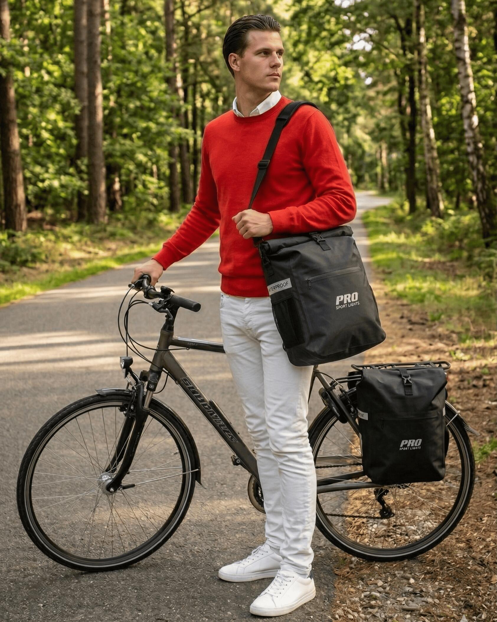 Sacoche de vélo simple 26 litres imperméable noir 6/7