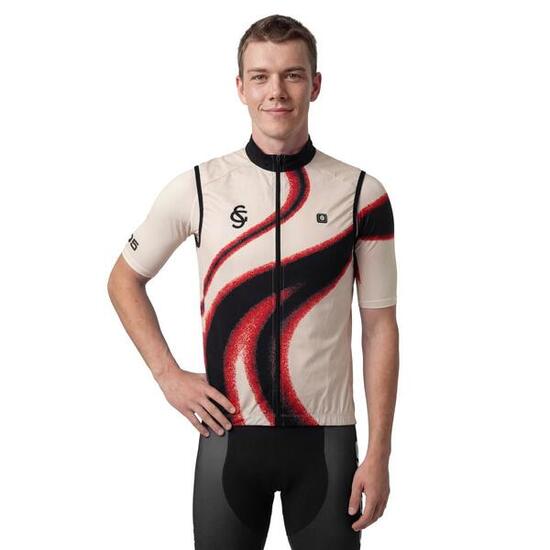 Men Cycling 's real sporting de gijón x siroko windproof vest SC V1 Ovación Be