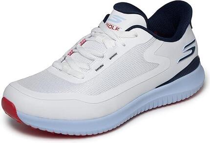 Skechers Go Golf Flight, chaussures de golf pour femme, blanc/bleu/rouge