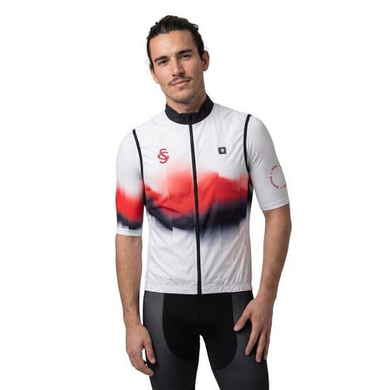 Men Cycling 's real sporting de gijón x siroko windproof vest SC V1 Idolo White