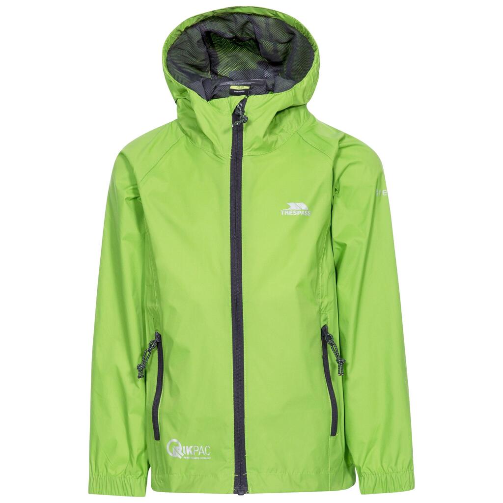 Unisex Kids Full Body Length Front Zip Packaway Jacket - Qikpac