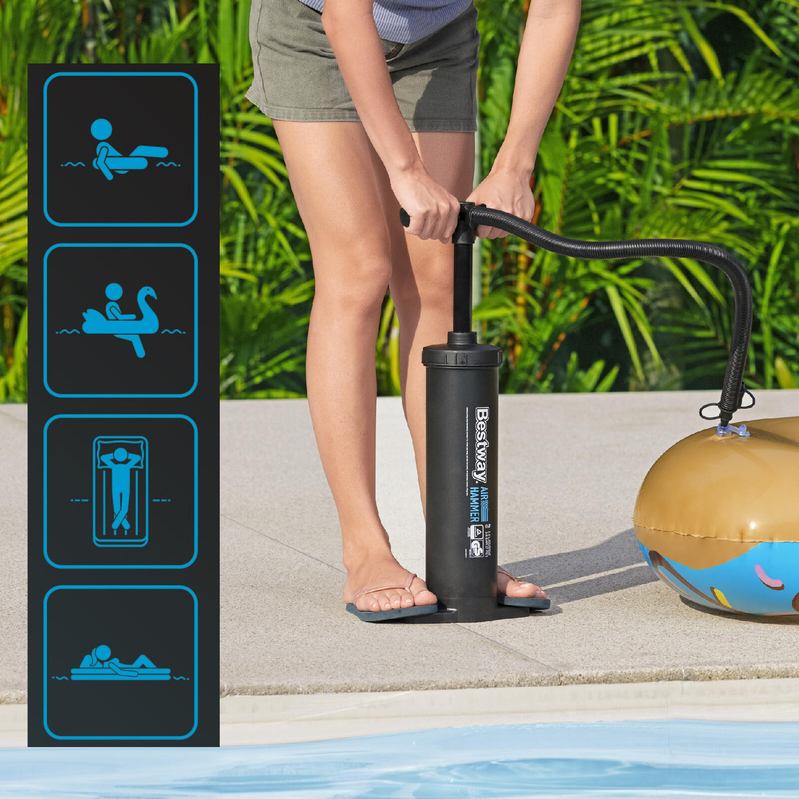 Bomba de mão Bestway 48 cm para produtos infláveis 5/5