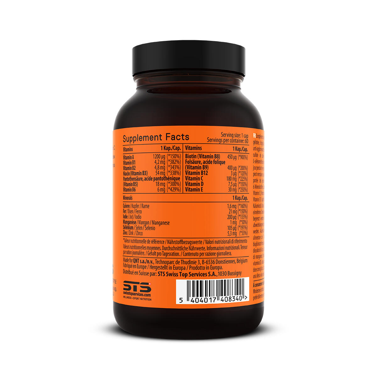 Vitamines Daily Vitamins 60 gélules 30g pour hommes et femmes 2/3