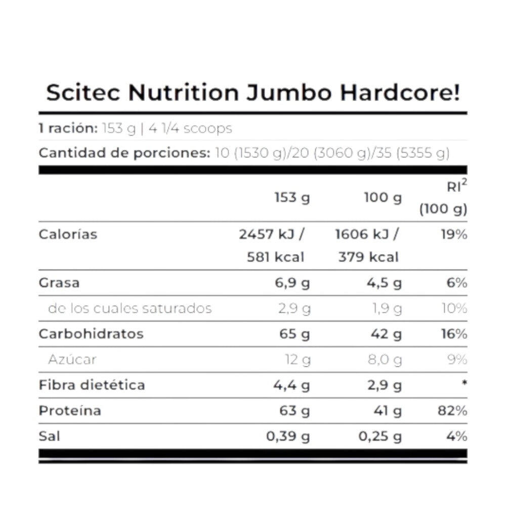 Jumbo Hardcore - 3060g Chocolate Blanco Scitec Nutrition 2/6