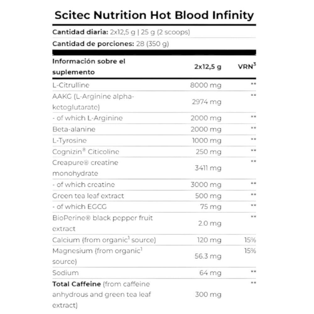 Hot Blood Infinity - 350g Naranja Limon Scitec Nutrition 2/4