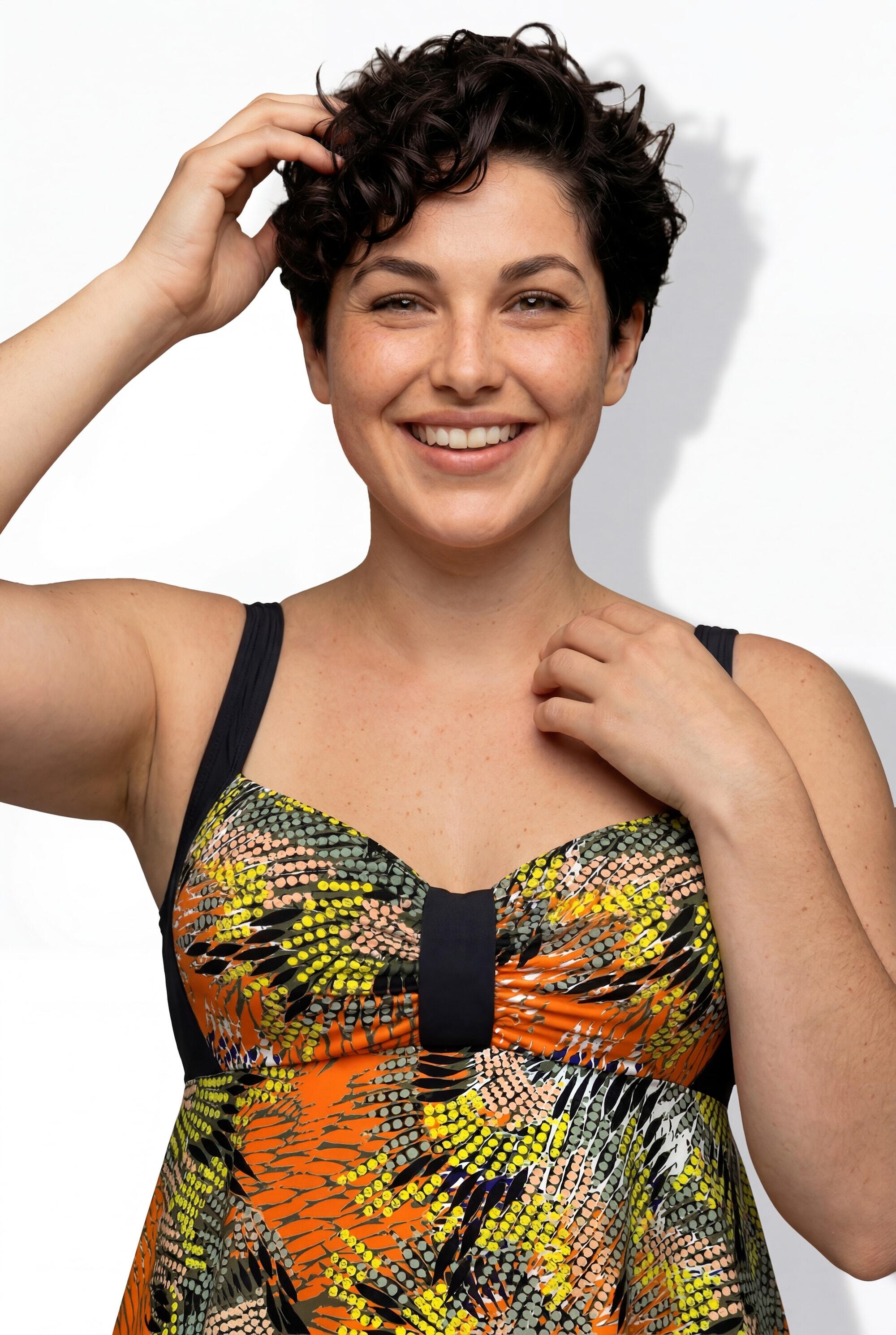 Femme Robe de bain à bonnets souples motif jungle matière recyclée 3/7