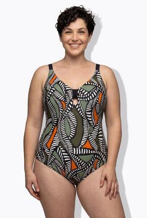 Femme Maillot de bain avec bonnets souples et nœud fantaisie matière recyclée