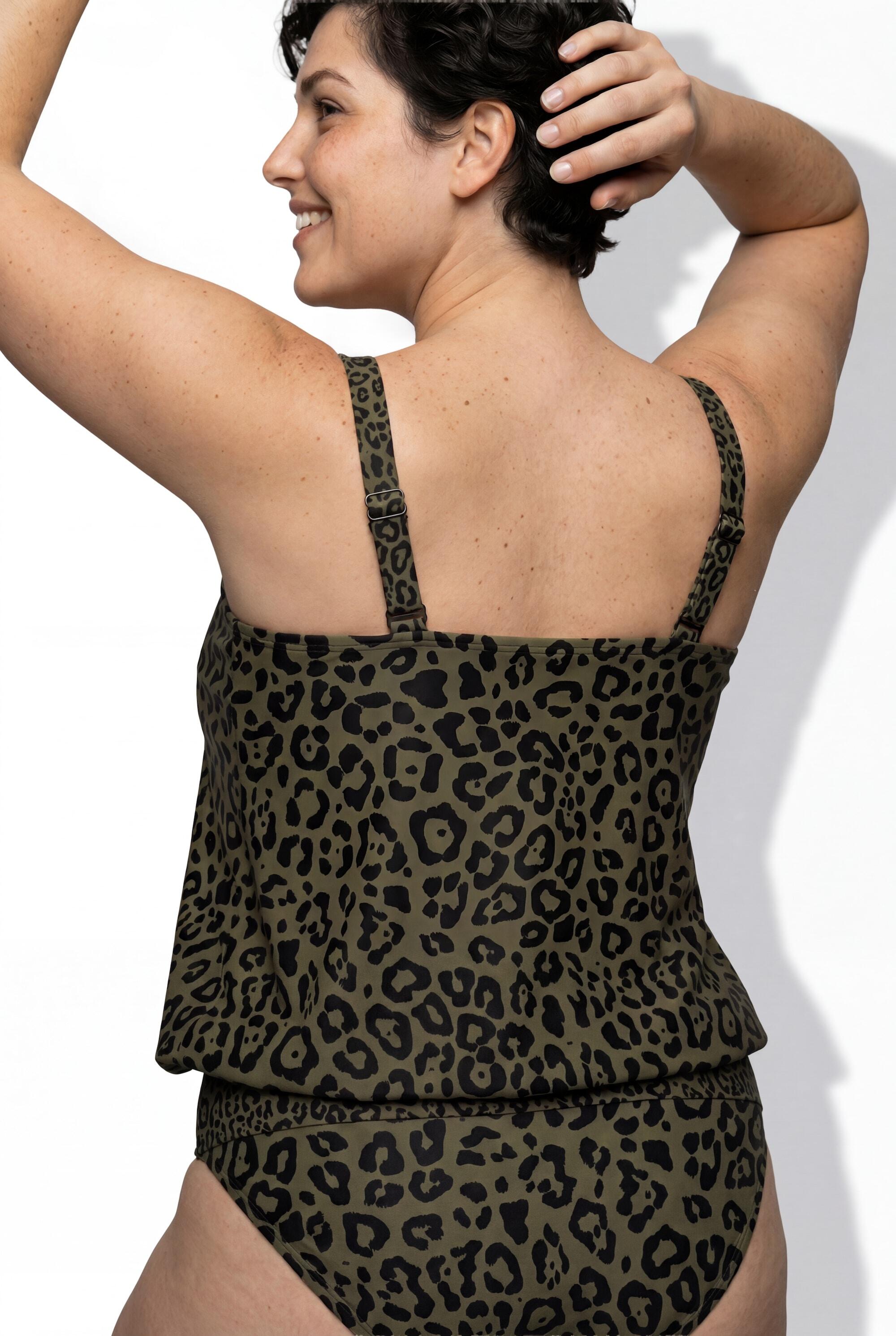 Femme Tankini avec bonnets souples motif léopard 5/7