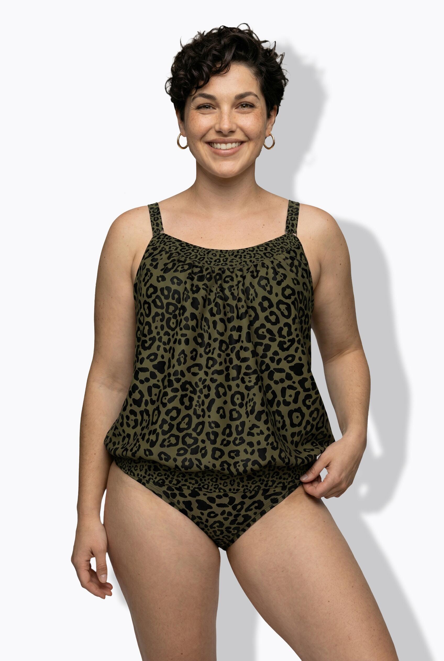Femme Tankini avec bonnets souples motif léopard 6/7