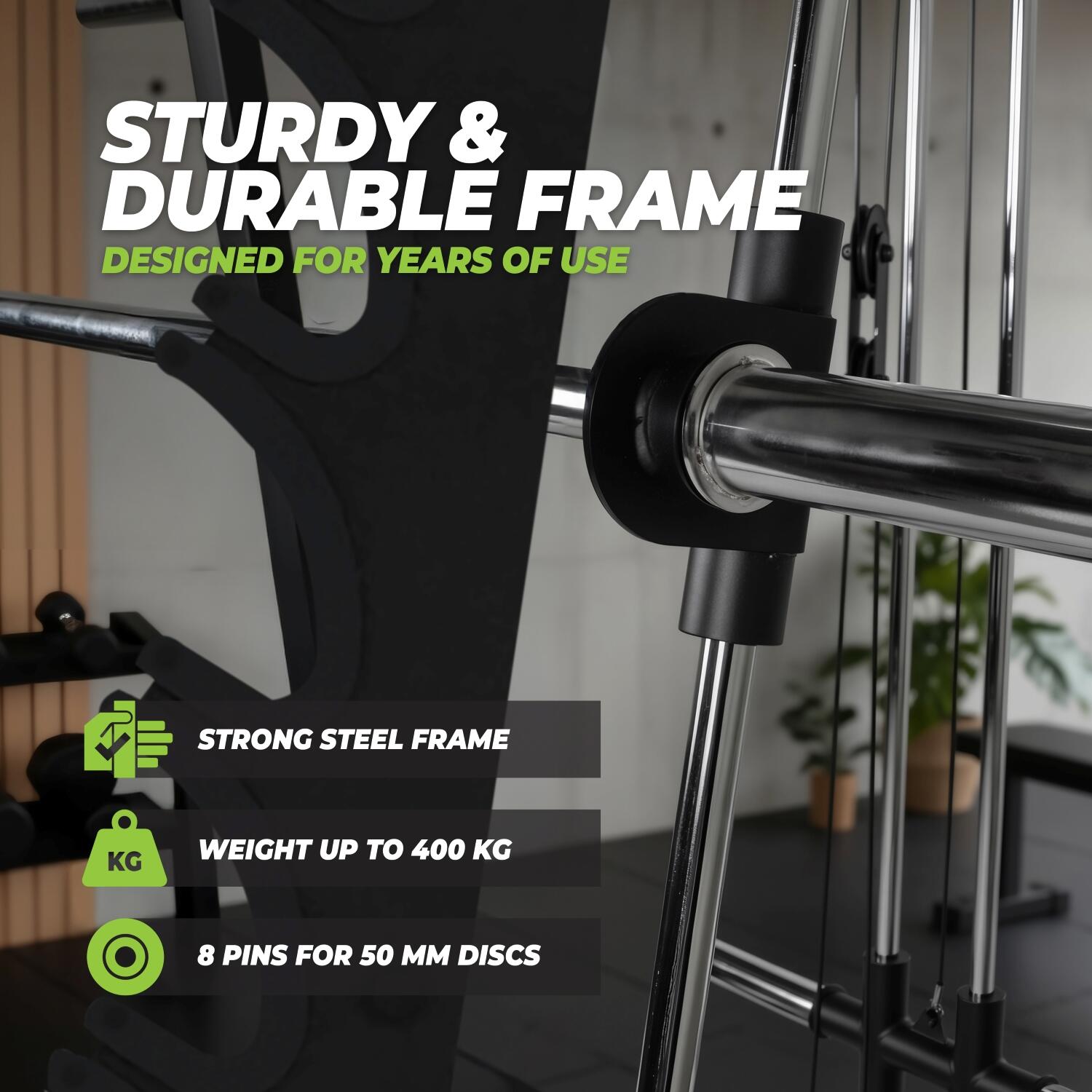 SM100 Smith Machine - Home Gym - Inclusief Pulley Station 7/7