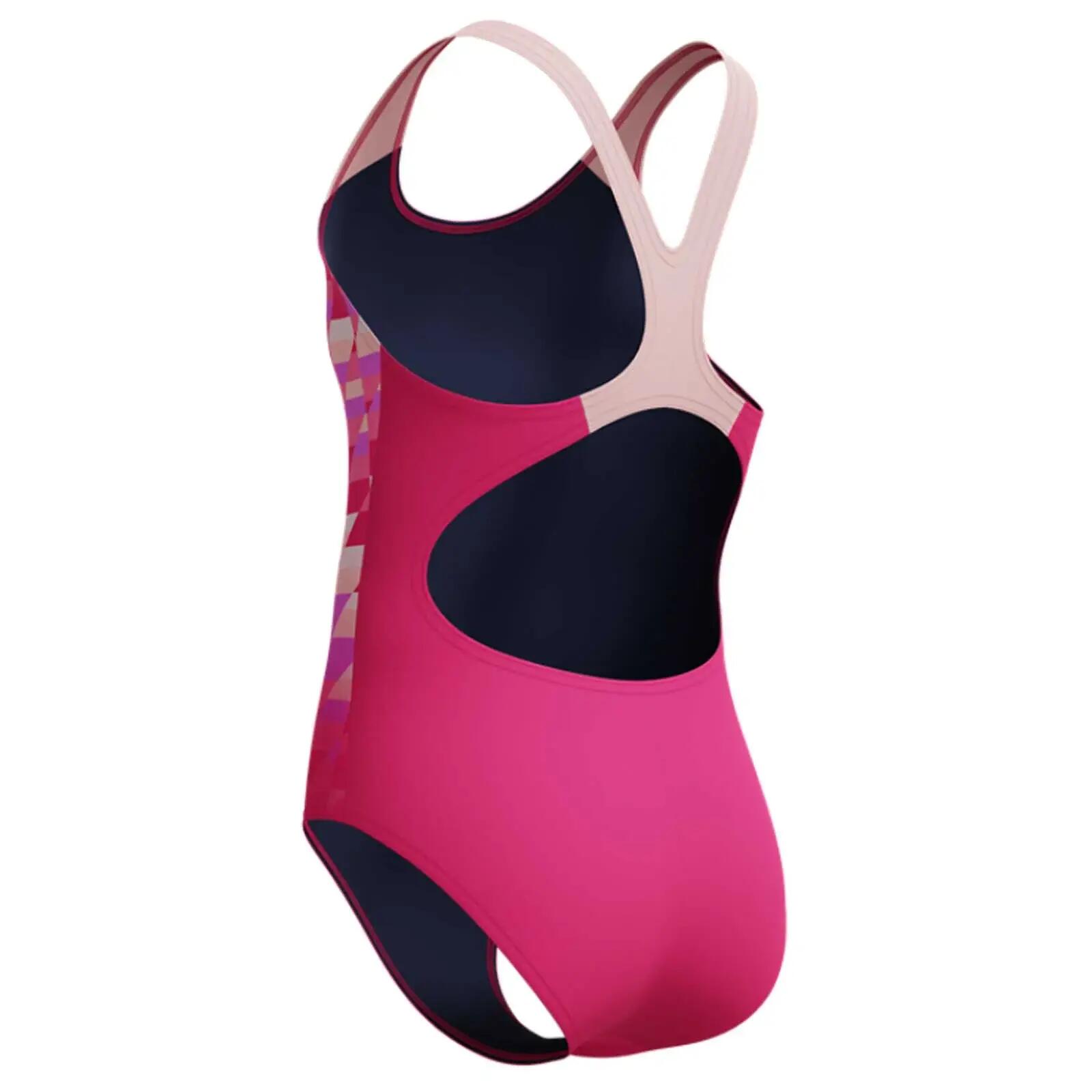 Costum inot fete Speedo Splashback roz– Endurance+, rezistent la clor 2/7