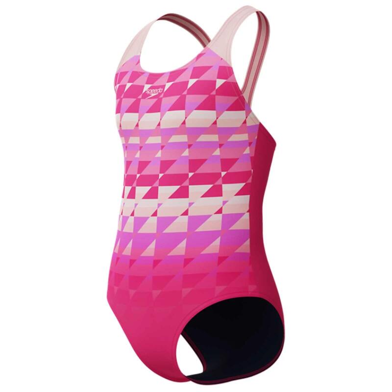 Costum inot fete Speedo Splashback roz– Endurance+, rezistent la clor