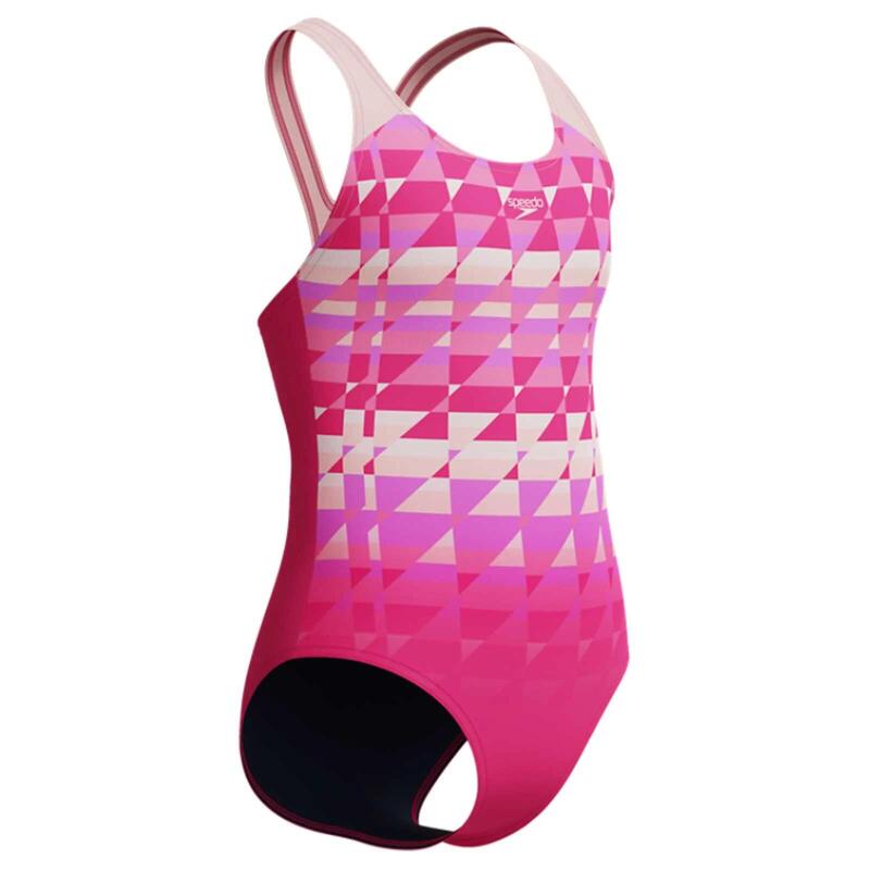 Costum inot fete Speedo Splashback roz– Endurance+, rezistent la clor