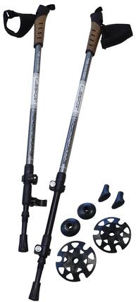 Bâtons de randonnée avec système de fixation rapide, 1 paire