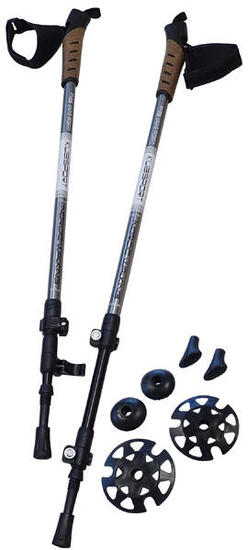 Bâtons de randonnée avec système de fixation rapide, 1 paire