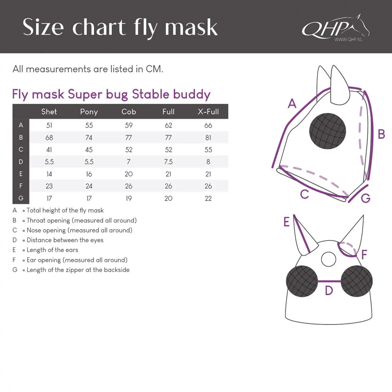 Fliegenmaske für Pferde QHP Super Bug Stable Buddy 3/3