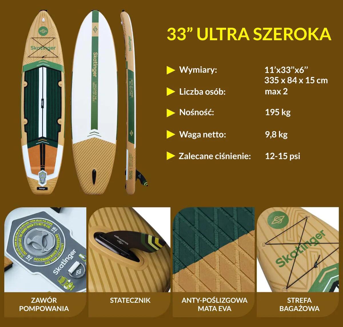 SKATINGER Peninsula Trojan Horse SUP board 335x84x15 cm (11') touring 3/7